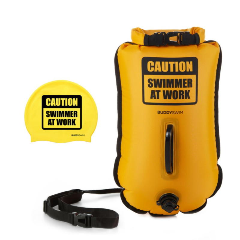 Boya de seguridad Buddyswim Drybag agua abiertas CSW 20L Amarillo