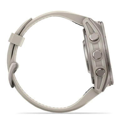 Reloj Multideporte Garmin Fenix 9 43 mm Titanio correa silicona Blanco más cómodo para dormir y para larga distancia