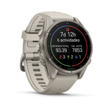 Reloj Multideporte Garmin Fenix 9 43 mm Titanio correa silicona Blanco nueva función Garmin Epic