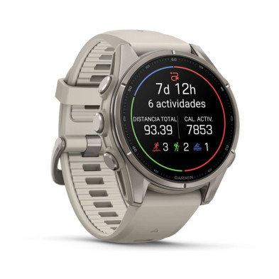 Reloj Multideporte Garmin Fenix 9 43 mm Titanio correa silicona Blanco nueva función Garmin Epic