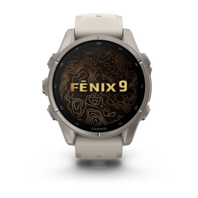 Reloj Multideporte Garmin Fenix 9 43 mm Titanio correa silicona Blanco  pantalla AMOLED más brillante