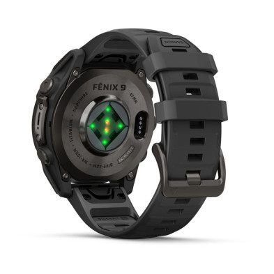 Reloj Multideporte Garmin Fenix 9 Titanio DLC 47 mm correa silicona Negra  DINÁMICA DE CARRERA CON SENSOR DE MUÑECA