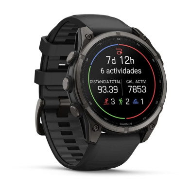 Reloj Multideporte Garmin Fenix 9 Titanio DLC 47 mm correa silicona Negra nueva función Garmin Epic