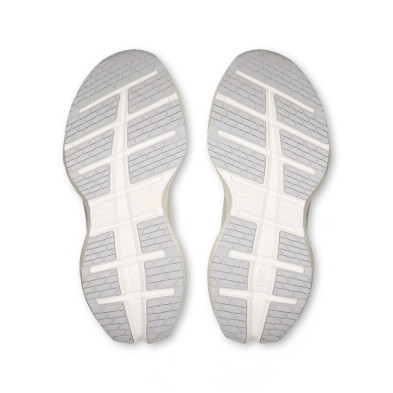 Zapatillas on Running Cloudrunner 3 Max mujer blanco gris Suela de goma mas gruesa que resiste y añade tracción drop 8mm