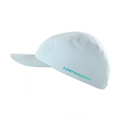 Gorra running 5 Panel Cap Compressport Star White Blue Green compacta y plegable