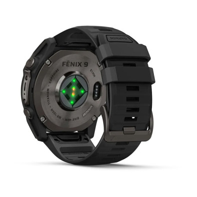 Reloj Multideporte Garmin Fenix 9 Titanio DLC 51mm correa silicona Negra DINÁMICA DE CARRERA CON SENSOR DE MUÑECA