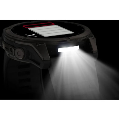 Reloj Multideporte Garmin Fenix 9 Titanio DLC 51mm correa silicona brillante linterna led regulable
