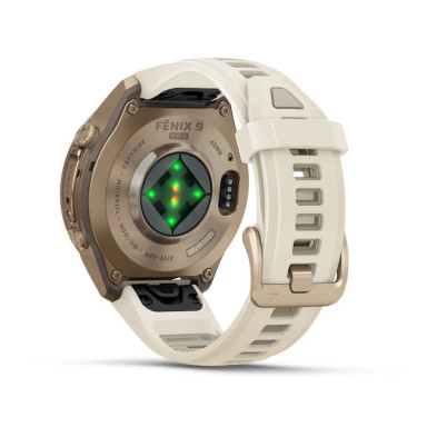 Reloj Multideporte Garmin Fenix 9 Pro Titanio 43 mm correa silicona Beige Gris DINÁMICA DE CARRERA CON SENSOR DE MUÑECA