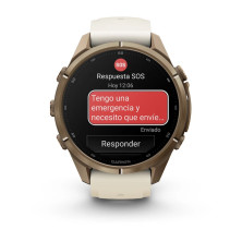 Reloj Multideporte Garmin Fenix 9 Pro inReach Titanio 43 mm correa silicona Beige Gris