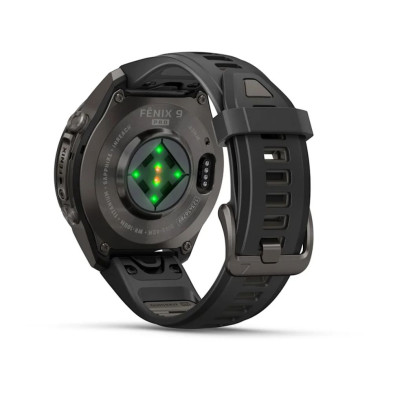 Reloj Multideporte Garmin Fenix 9 Pro inReach Titanio 43 mm correa silicona Negro DINÁMICA DE CARRERA CON SENSOR DE MUÑECA