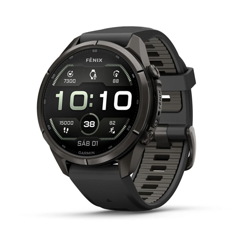 Reloj Multideporte Garmin Fenix 9 Pro inReach Titanio 43 mm correa silicona Negro