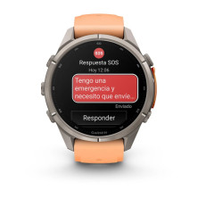 Reloj Multideporte Garmin Fenix 9 Pro inReach Titanio 43 mm correa silicona Salmón Naranja