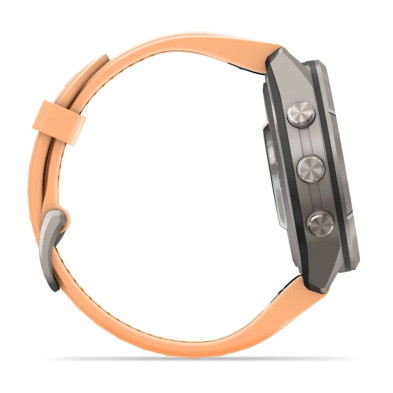 Reloj Multideporte Garmin Fenix 9 Pro inReach Titanio 43 mm correa silicona Salmón Naranja caja de titanio mas fina y ligera