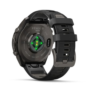 Reloj Multideporte Garmin Fenix 9 Pro Titanio 47 mm correa silicona Negro DINÁMICA DE CARRERA CON SENSOR DE MUÑECA
