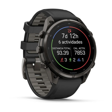 Reloj Multideporte Garmin Fenix 9 Pro Titanio 47 mm correa silicona Negro pantalla AMOLED más brillante