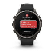 Reloj Multideporte Garmin Fenix 9 Pro inReach Titanio 47 mm correa silicona Negro