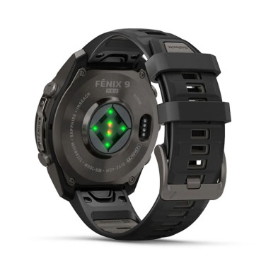 Reloj Multideporte Garmin Fenix 9 Pro inReach Titanio 47 mm correa silicona Negro DINÁMICA DE CARRERA CON SENSOR DE MUÑECA