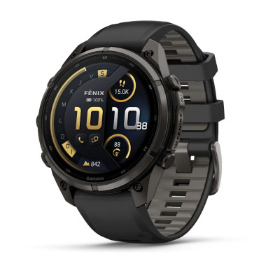 Reloj Multideporte Garmin Fenix 9 Pro inReach Titanio 47 mm correa silicona Negro