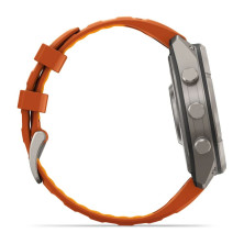 Reloj Multideporte Garmin Fenix 9 Pro inReach Titanio 47 mm correa silicona Naranja con caja de titanio mas fina y ligera