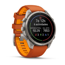 Reloj Multideporte Garmin Fenix 9 Pro inReach Titanio 47 mm correa silicona Naranja/ Naranja claro pantalla AMOLED más brillante
