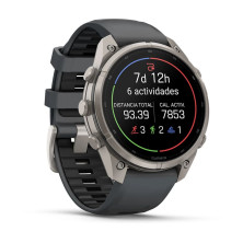 Reloj Multideporte Garmin Fenix 9 Pro inReach Titanio 47 mm correa silicona Gris pantalla AMOLED más brillante