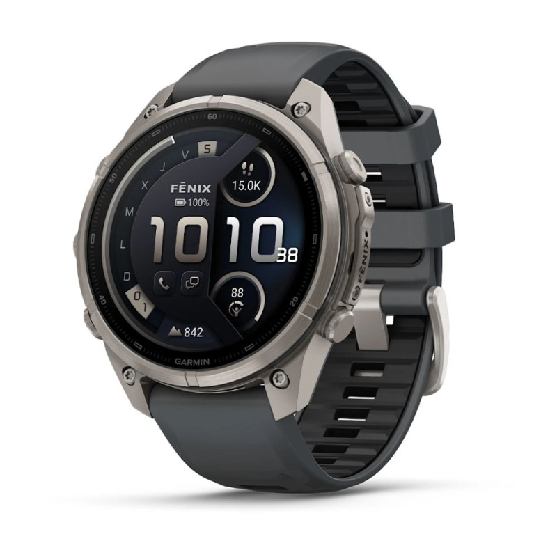 Reloj Multideporte Garmin Fenix 9 Pro inReach Titanio 47 mm correa silicona Gris