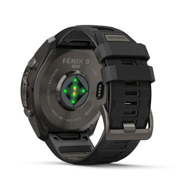 Reloj Multideporte Garmin Fenix 9 Pro Titanio 51 mm correa silicona Negro DINÁMICA DE CARRERA CON SENSOR DE MUÑECA