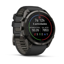 Reloj Multideporte Garmin Fenix 9 Pro Titanio 51 mm correa silicona Negro pantalla AMOLED más brillante