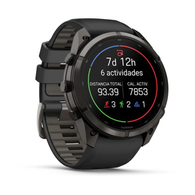Reloj Multideporte Garmin Fenix 9 Pro Titanio 51 mm correa silicona Negro pantalla AMOLED más brillante