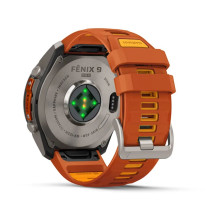 Reloj Multideporte Garmin Fenix 9 Pro inReach Titanio 51 mm correa silicona Naranja DINÁMICA DE CARRERA CON SENSOR DE MUÑECA