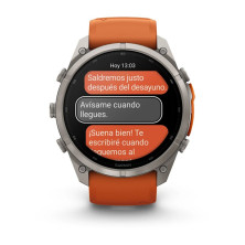 Reloj Multideporte Garmin Fenix 9 Pro inReach Titanio 51 mm correa silicona Naranja Naranja claro