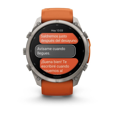 Reloj Multideporte Garmin Fenix 9 Pro Titanio 51 mm correa silicona Naranja CONEXIÓN INREACH CON LA RESISTENCIA DEL TITANIO