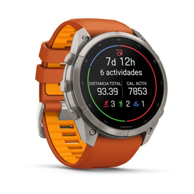 Reloj Multideporte Garmin Fenix 9 Pro inReach Titanio 51 mm correa silicona Naranja Naranja claro