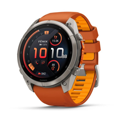 Reloj Multideporte Garmin Fenix 9 Pro inReach Titanio 51 mm correa silicona Naranja Naranja claro