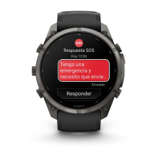 Reloj Multideporte Garmin Fenix 9 Pro inReach Titanio 51 mm correa silicona Negro