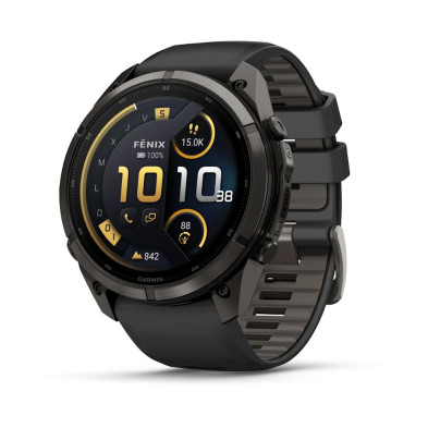 Reloj Multideporte Garmin Fenix 9 Pro inReach Titanio 51 mm correa silicona Negro