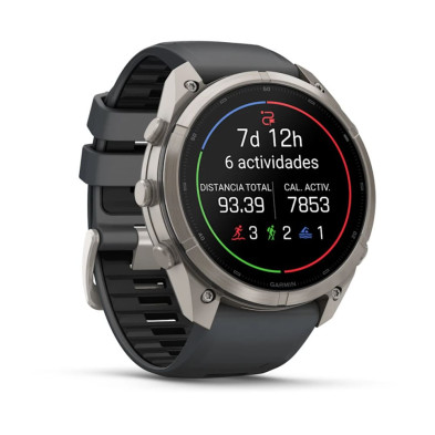 Reloj Multideporte Garmin Fenix 9 Pro inReach Titanio 51 mm correa silicona Gris potente y brillante pantalla AMOLED