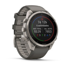 Reloj Multideporte Garmin Fenix 9 Pro inReach Solar 47 mm correa silicona Gris pantalla AMOLED más brillante