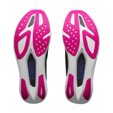 Zapatillas  Hoka U Rocket X 3 Black/ Neon Nebula suela de goma de alta adherencia