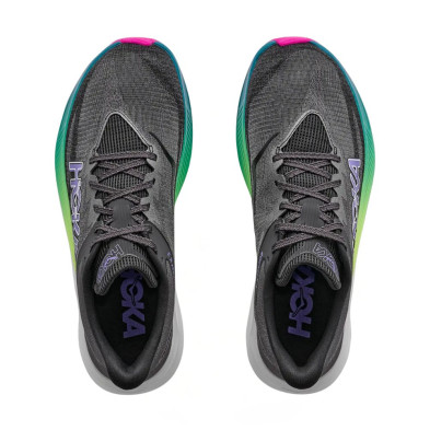 Zapatillas  Hoka U Rocket X 3 Black/ Neon Nebula empeine de malla técnica