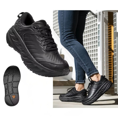 Zapatillas Hoka Bondi SR Hombre Black Black comodidad para ir a trabajar