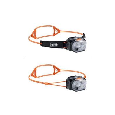 Linterna frontal Petzl Swift RL 1200 lúmenes Black Orange Acolchado de confort amovible