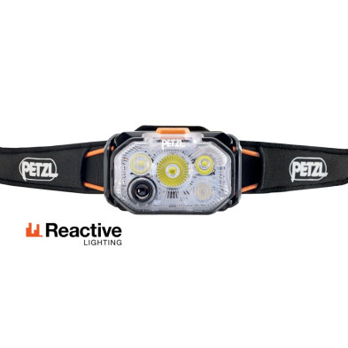 Linterna frontal Petzl Swift RL 1200 lúmenes Black Orange tecnología REACTIVE LIGHTING