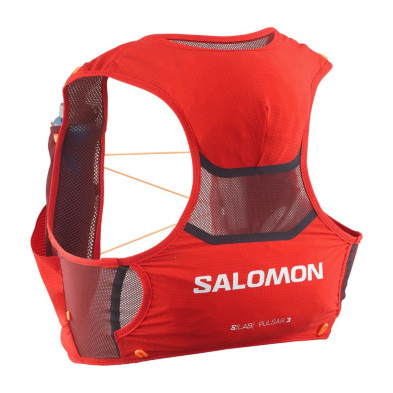 Chaleco Salomon S/LAB PULSAR 3 +2 Soft Flask rojo y naranja