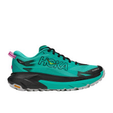 Zapatillas Hoka Mafate 5 Mujer negro azul aguamarina  compatiblidad con polainas
