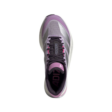 Zapatillas Adidas Adizero Boston 13 Mujer Powder Plum Silver Met Shock Pink lengueta mejorada