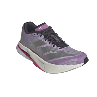 Zapatillas Adidas Adizero Boston 13 Mujer Powder Plum Silver Met Shock Pink empeine textil y de malla