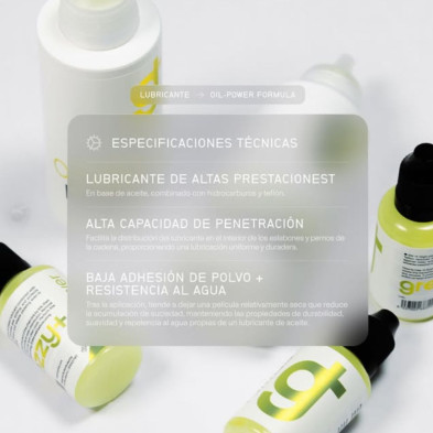 Lubricante aceite Grezzy+ Oil-Power Formula 30ml especificaciones técnicas