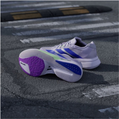 Zapatillas Adidas Adizero Boston 13 Mujer Purple Tint Solar Purple Green Spark más ligera y dinámica