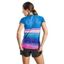 Camiseta manga corta Crest azul mujer Sport HG modelo espalda